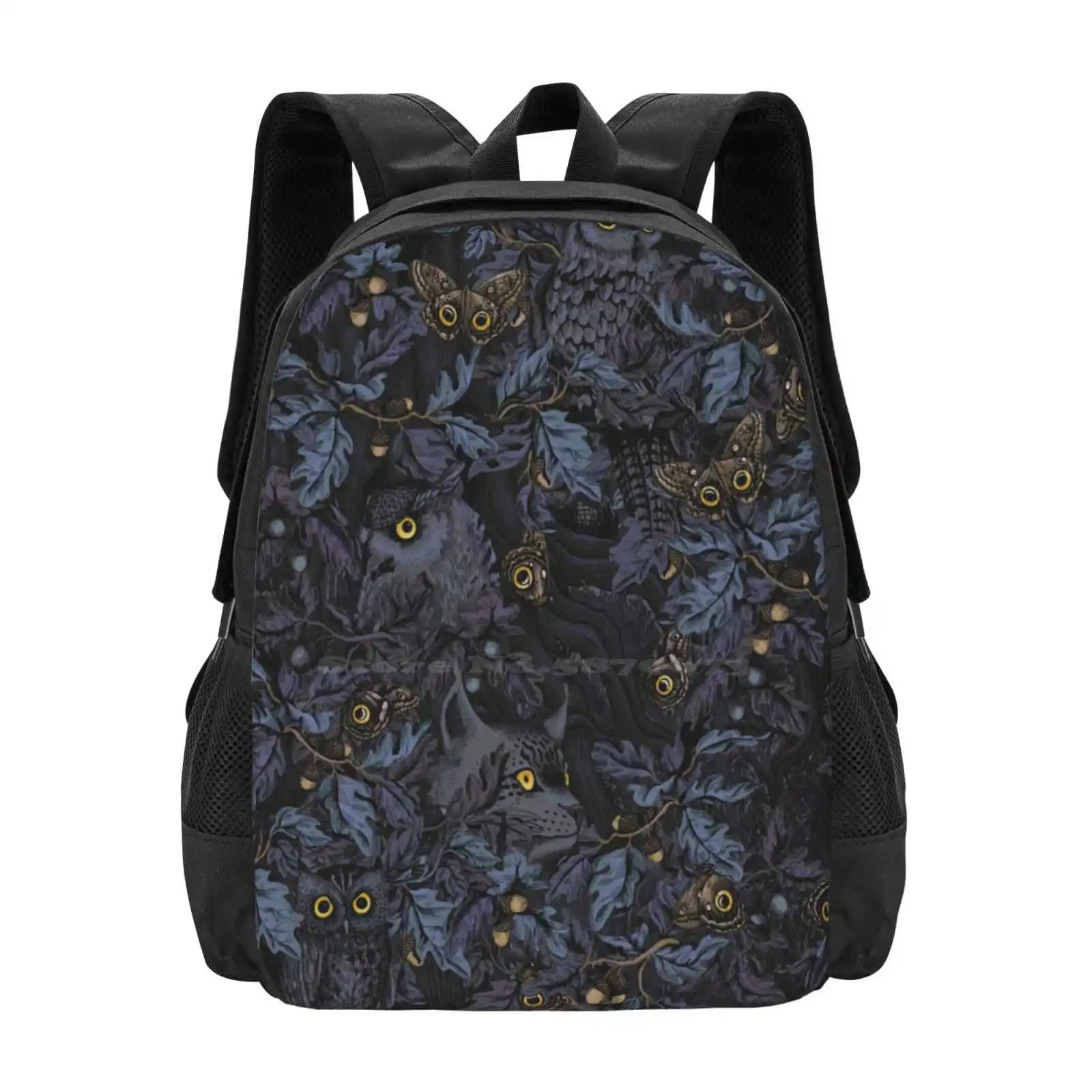 

Fit In ( Moonlight Blue ) School Bags Travel Laptop Backpack Autumn Leaves Oak Acorn Horned Owl Owls Eye Eyes Butterfly