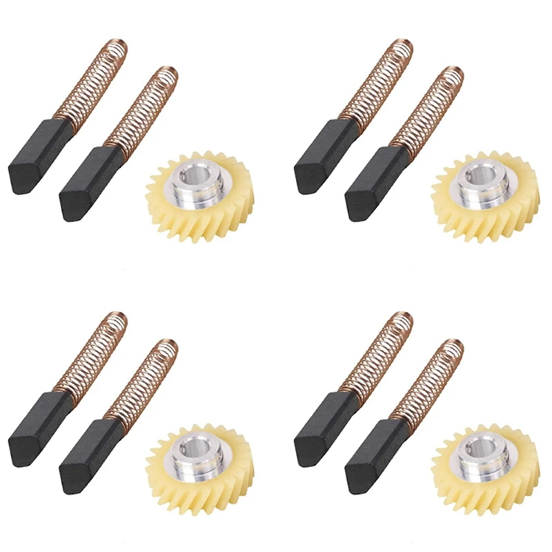 

2023 Hot Sale-4X W10112253 9706416 Motor Brush W10380496 4162897 Mixer Worm Drive Gear For Kitchenaid Stand & 4 Pair Of Motor Br