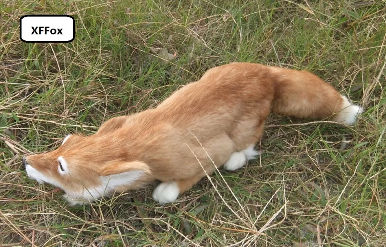 Новая креативная модель желтой лисы в реальной жизни из пластика и меха имитация