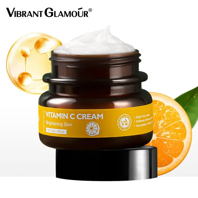 

1~5PCS VIBRANT GLAMOUR Vitamin C Moisture Cream VC Whitening Brightening Anti Wrinkle Anti Aging Repair Fade Freckles Face Cream