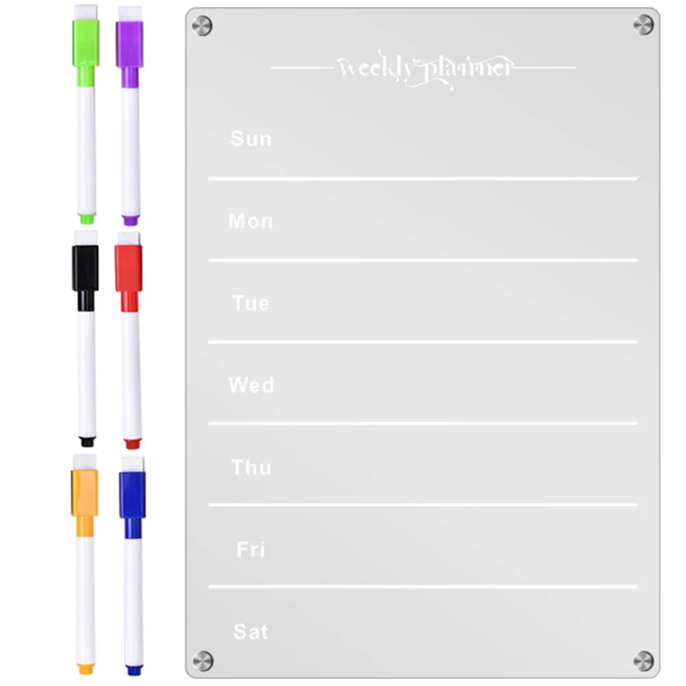 

Weekly Plan Message Board Practical Dry Erase Clear Planning Boards Fridge Magnetic Attraction Acrylic Reminder