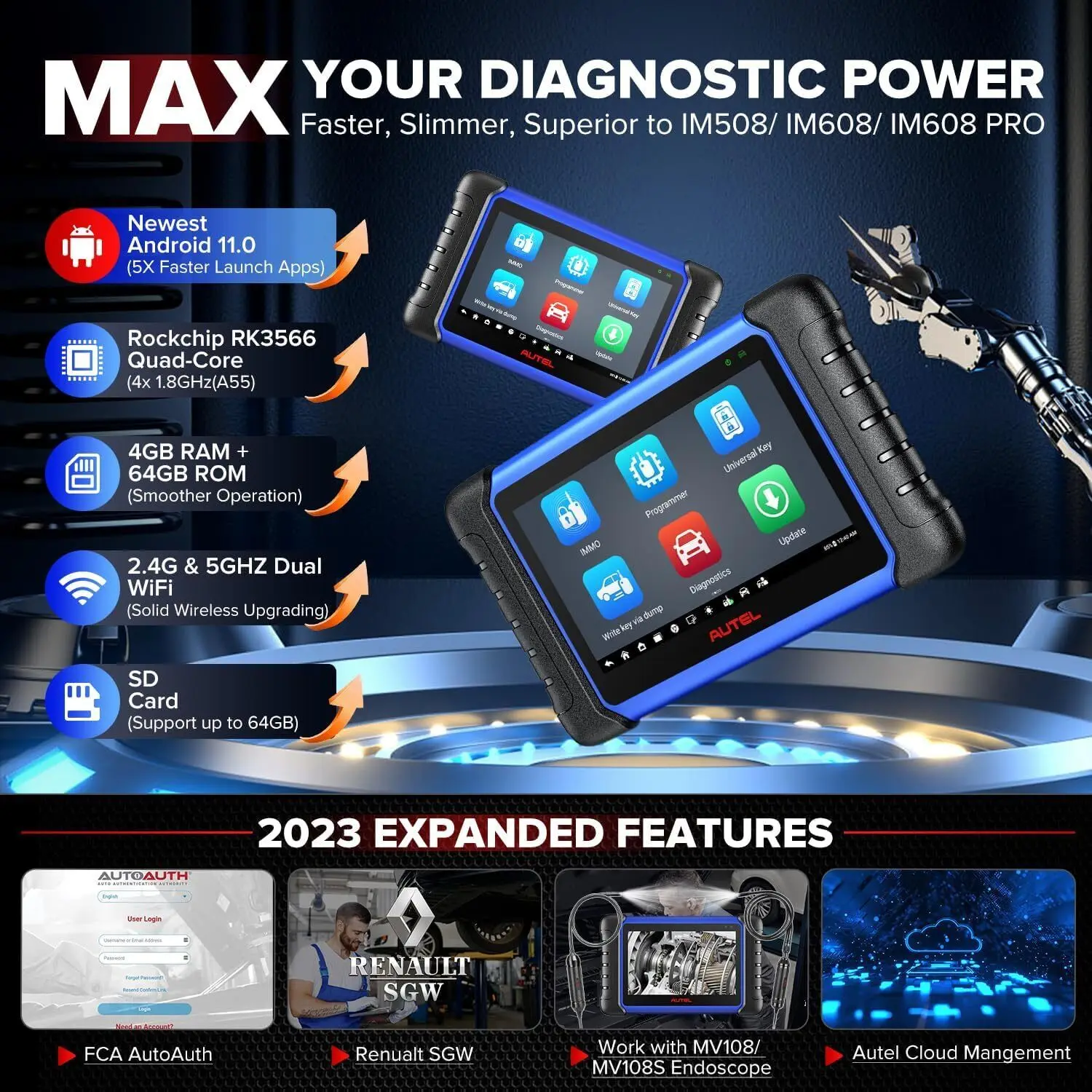 Autel MaxiIM IM508S PRO с комплектом XP400Pro все-в-одном брелок инструмент для