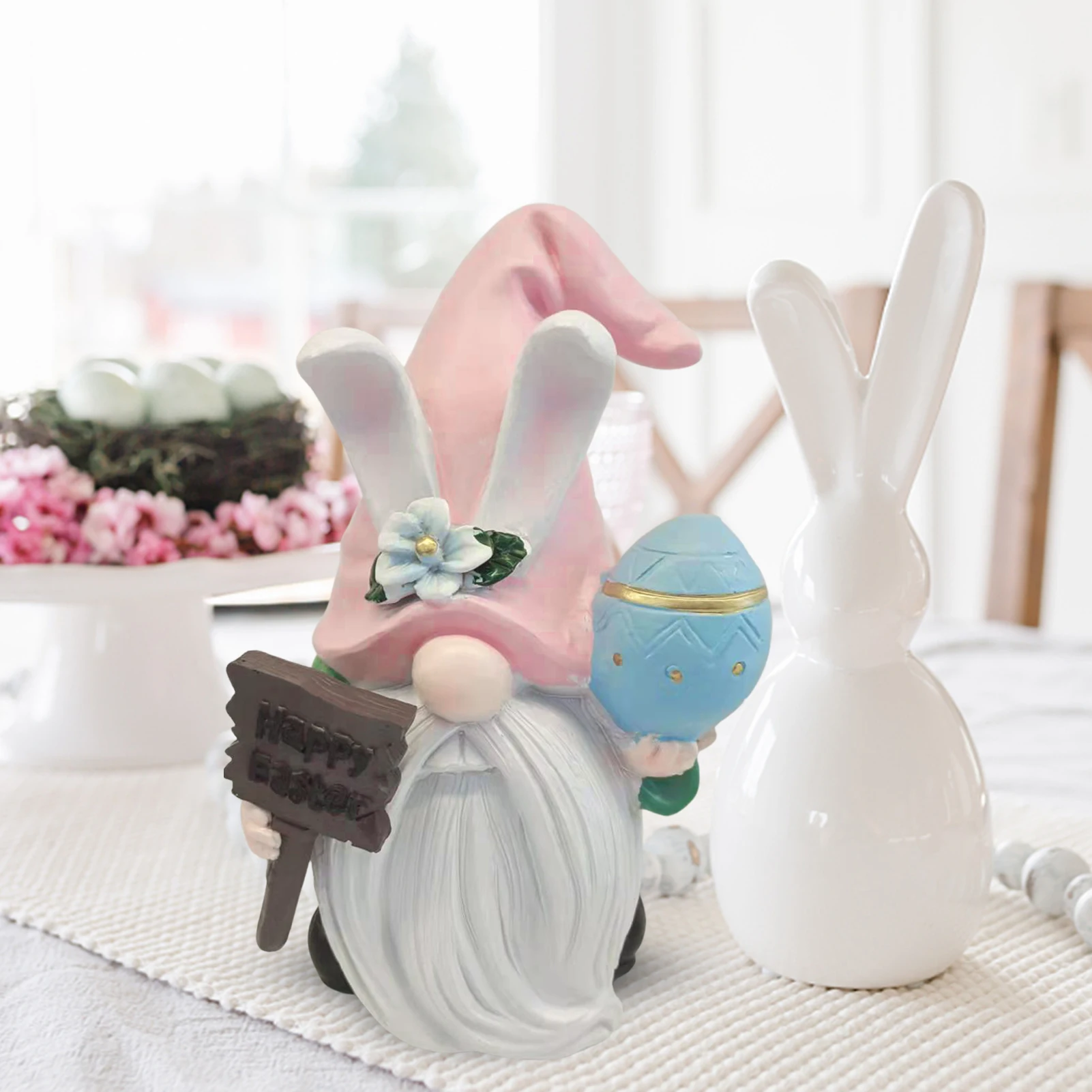 

Easter Bunny Resin Ornament Resin Easter Bunny Doll Decoration Handmade Gnomes DecorResin Easter Bunny Doll Home Table Ornaments