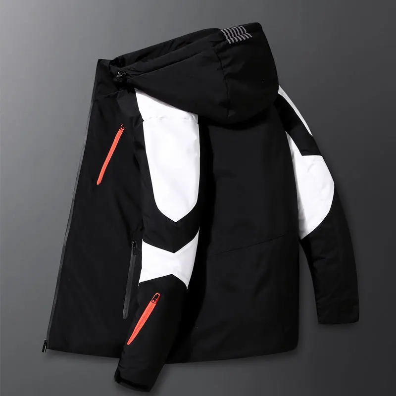 White Duck Down Jacket Men 2022 New Short Winter Color Matching Warm Down Coat Men Jacket