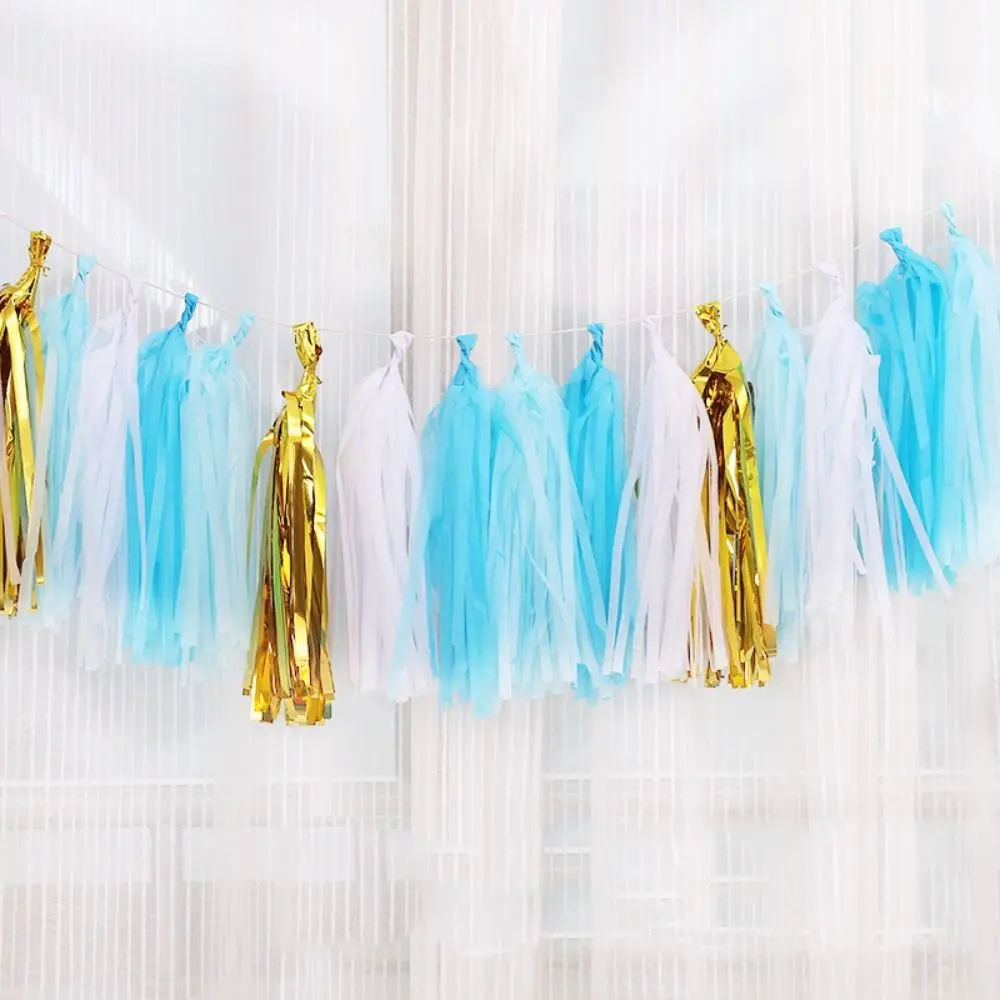 

30pcs Paper Tassels Banner Rose Gold Pink Blue White Tassel Garland Streamers