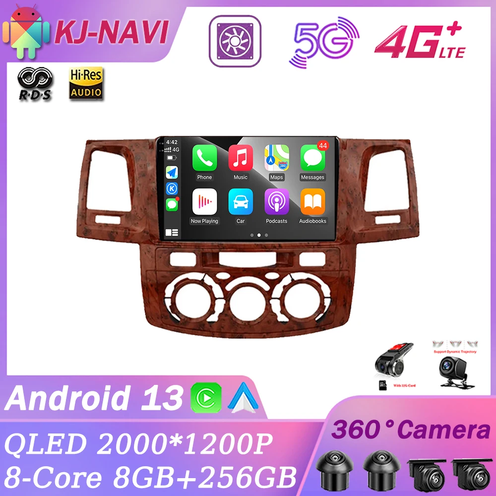 

Android 13 For Toyota Fortuner Hilux 2007 - 2015 Car Radio Autoradio Multimedia Video Player Navigation GPS Carplay Auto