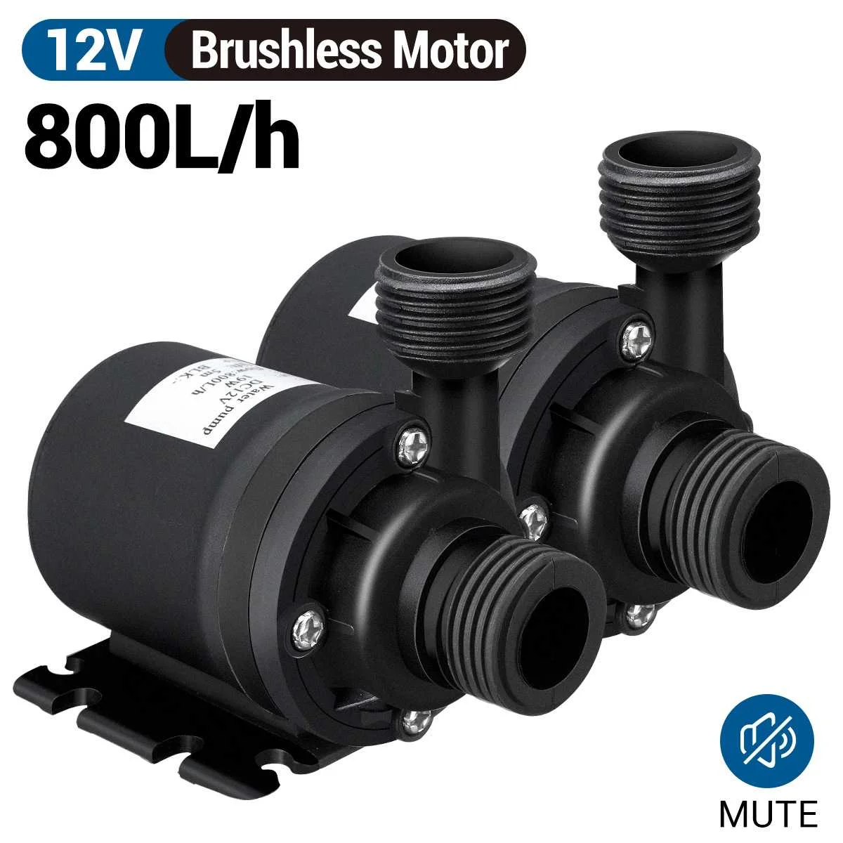 

Ultra-Quiet DC 12V mini Brushless Motor Submersible Water Pump 2Pcs 800L/H Garden Portable 5m for Cooling System Fountain Heater