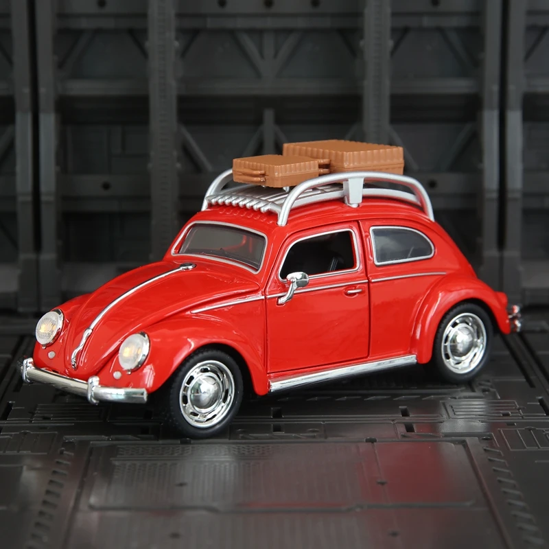 Фото Модель автомобиля Volkswagen Beetle из сплава 1:32, двери с обеих сторон, которые можно открыть, а также передний капот и дверь багажника можно открыть. №4