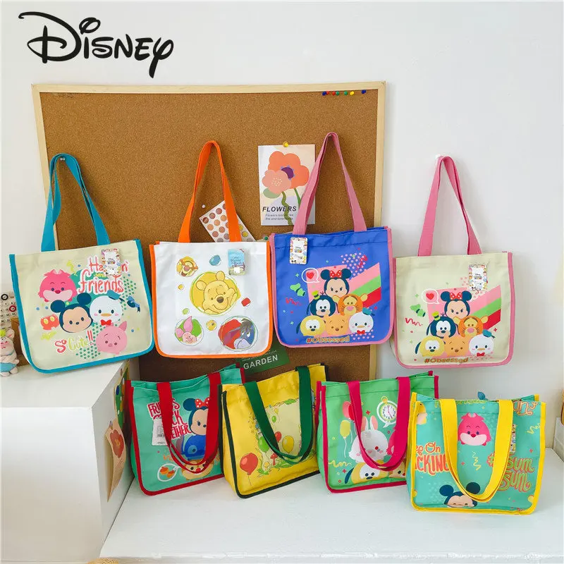 

Disney Mickey New Handbag Fashion High Quality Canvas Women's Shoulder Bag Cartoon Casual Versatile Large Capacity Shopping Bag