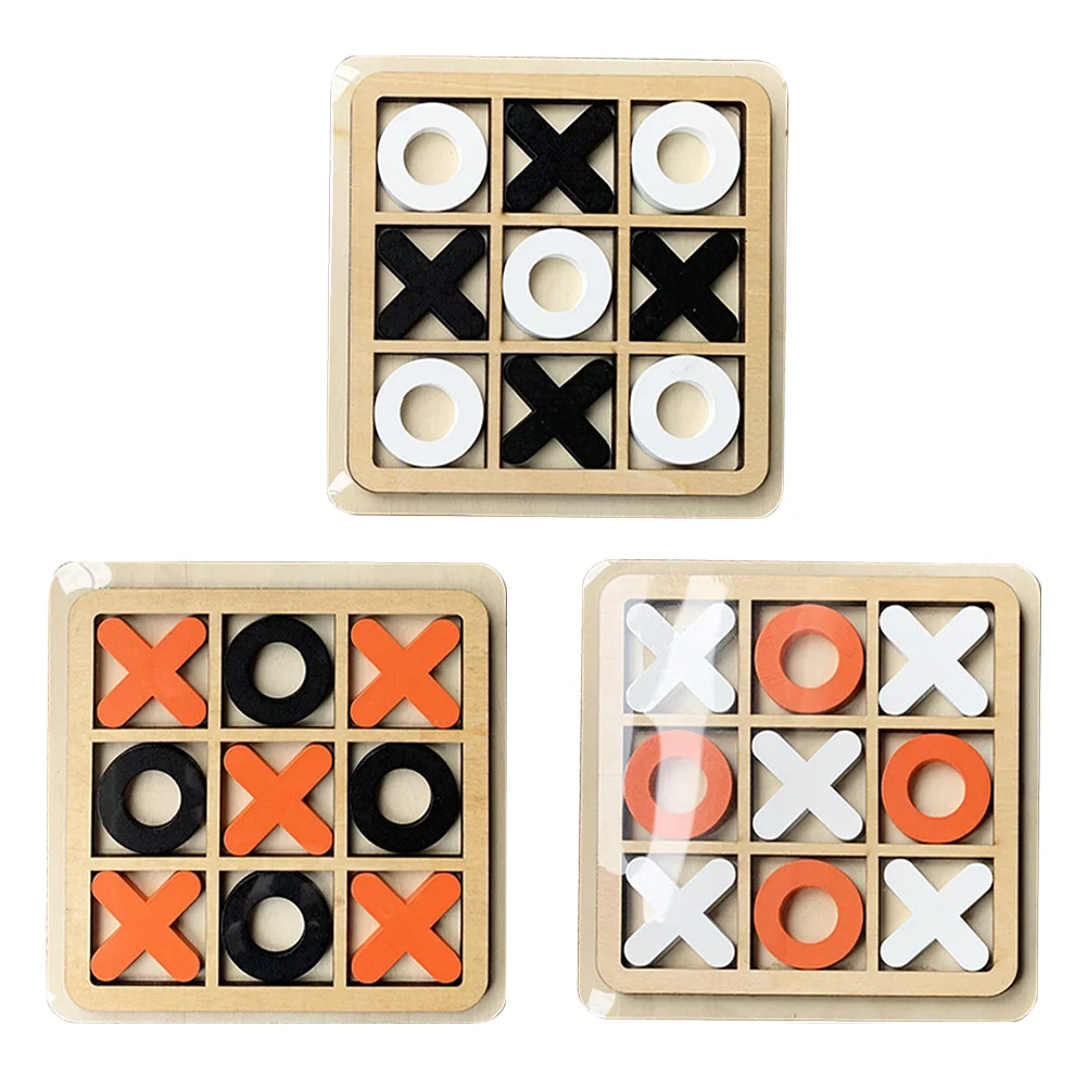 

3 Sets Toe Wooden Games Table Decorations for Living Room Rustic Toys Chess Board