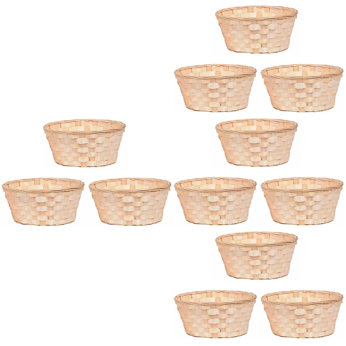 

12 Pcs Woven Basket Bamboo Baskets Storage Hamper Weaving Fruit Rustic Vase Container Wicker Holders