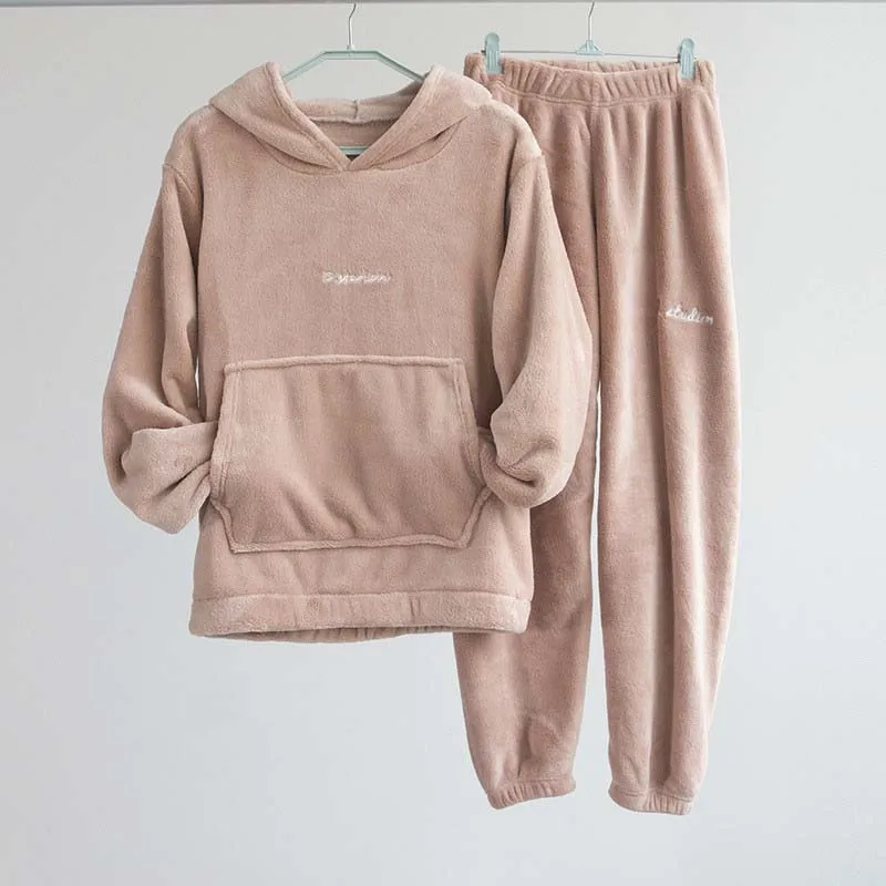 

Зимний домашний теплый флисовый комплект для сна, домашняя одежда, одежда для отдыха, Женская плюшевая Женская одежда для сна, домашняя одеж...