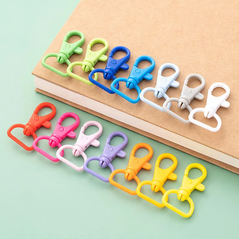 

10pcs Colorful Acrylic Lobster Buckle Rotating Keychain Hook For DIY Jewelry Making Keyring Bag Chain Buckle Connector Supplies