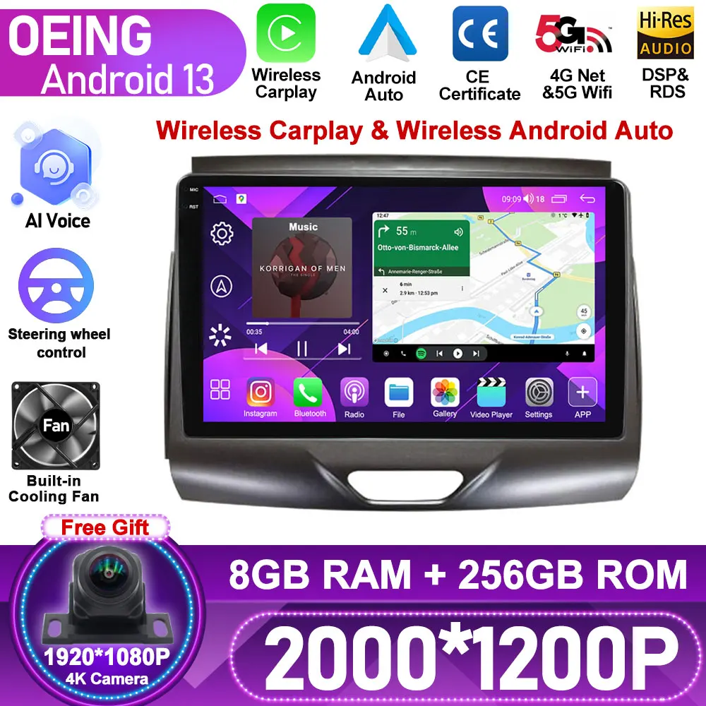 

Android 8 Core 8G + 256G для Ford Ranger 2015 2016 2017 2018 2019 2020 автомобильное радио мультимедийный видеоплеер WIFI/4G навигация GPS