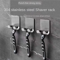 punch free shaving razor holder men shaving shaver storage hook wall shelf bathroom razor rack wall kitchen accessories