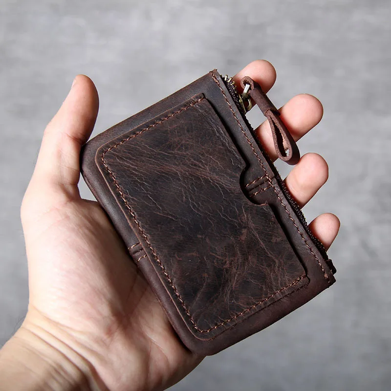 

Кожаный кошелек AETOO Для водительских прав для мужчин и женщин, маленькая ретро-сумка для мелочи, первый слой, оригинал