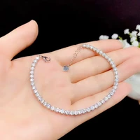 luxury style shiny moissanite women bracelet with shiny gem real 925 silver gra certificate girl birthday gift
