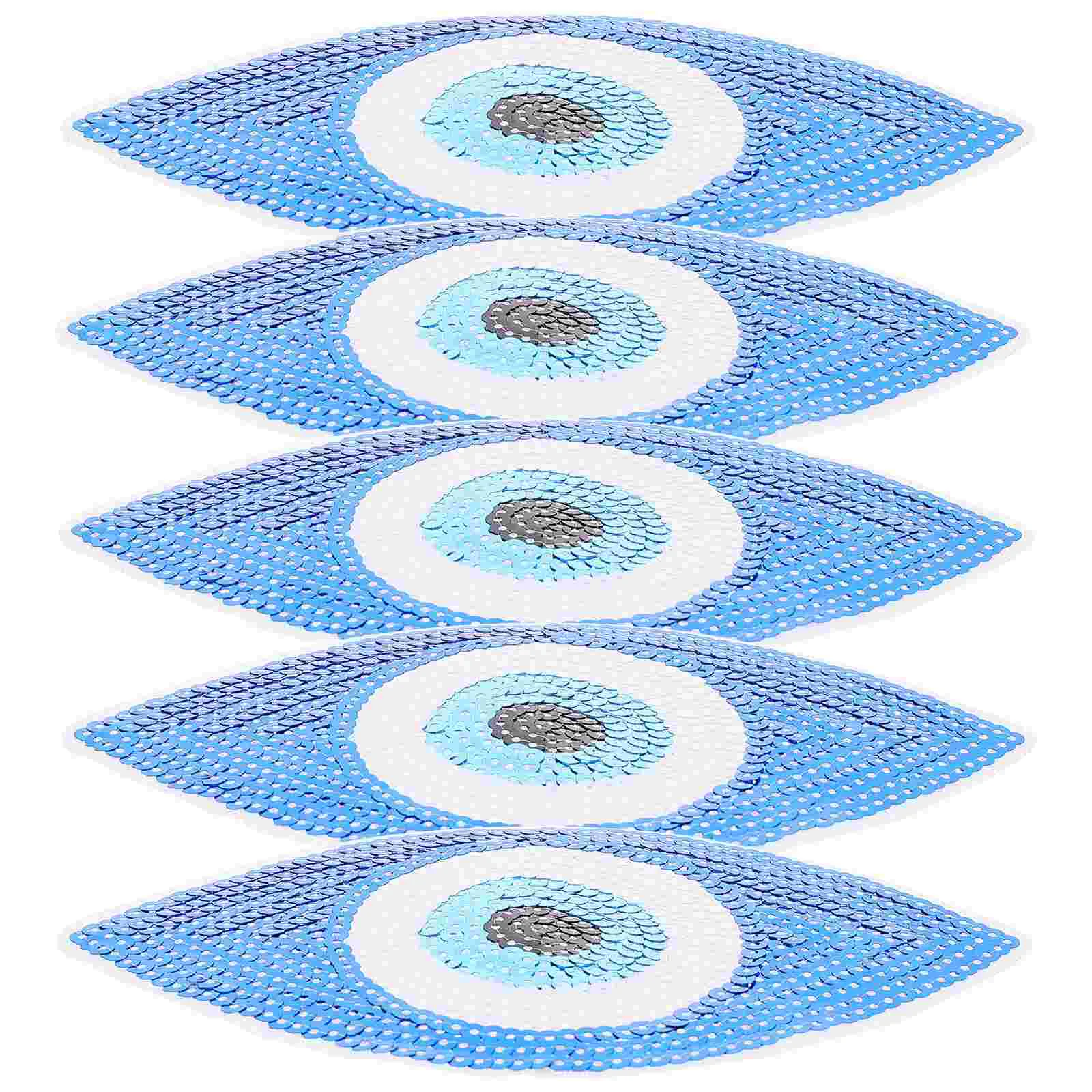 

5 Pcs Iron Cloth Applique Accessories Car Cloth Applique Clothing Sequin Applique Evil Eye Patches Stickers Cars