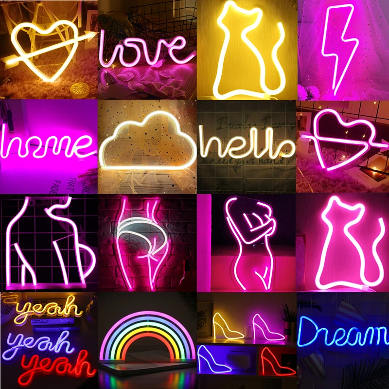 

Светодиодный неоновый светильник с надписью «Hello Dream Yeah»