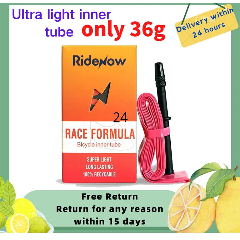 

Ridenow Mountain Bicycle Ultralight Inner Tube 26inch/27.5inch/29inch Mtb Bike Inner Tube Valve Length French 45mm For MTB