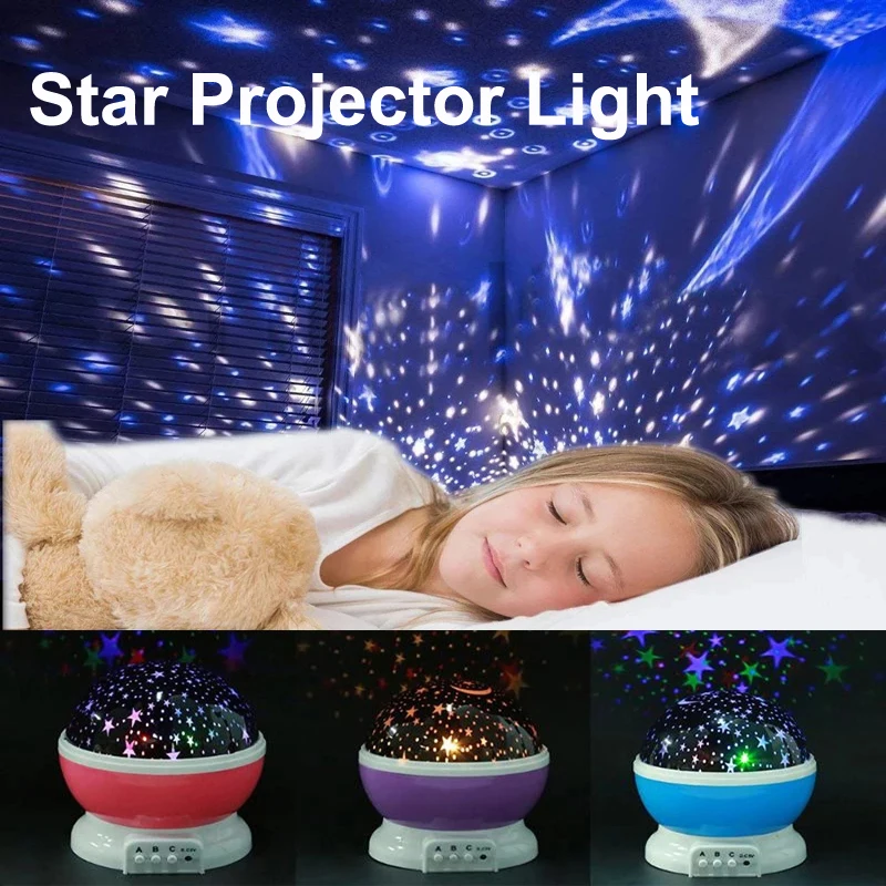 

Star Projector Lamp Children Bedroom LED Night Light Dreamy Rotating Starry Galaxy Projector Table Lamp Children Gifts Baby Lamp