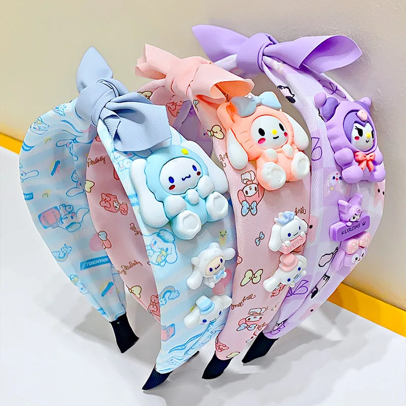 

Милая резинка для волос Cinnamoroll Sanrio Kuromi Mymelody, милая резинка для волос для маленькой девочки, аксессуары для волос