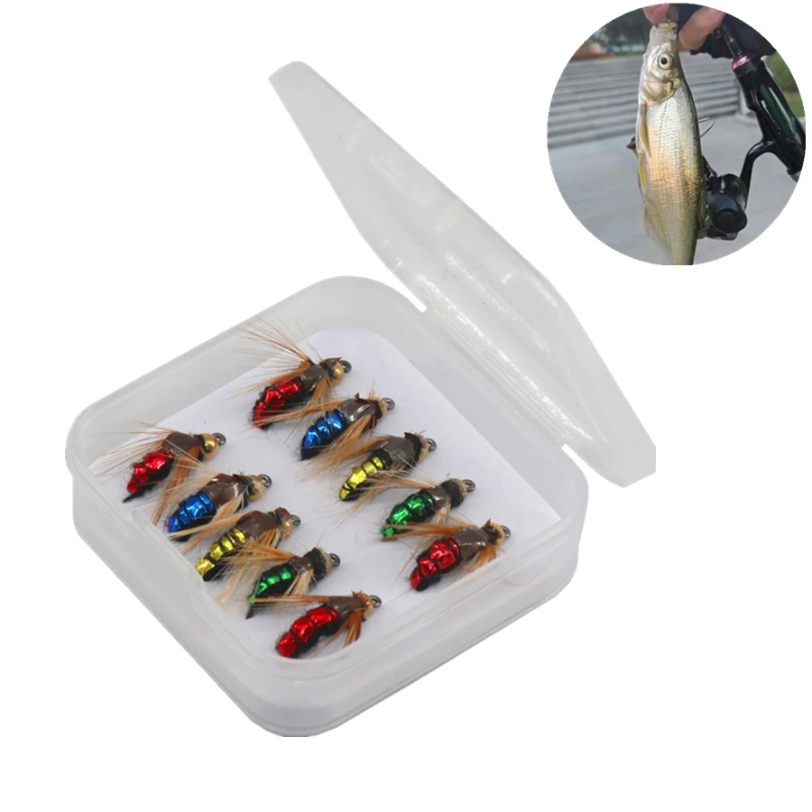 

10 шт., тонущие приманки для ловли нахлыстом