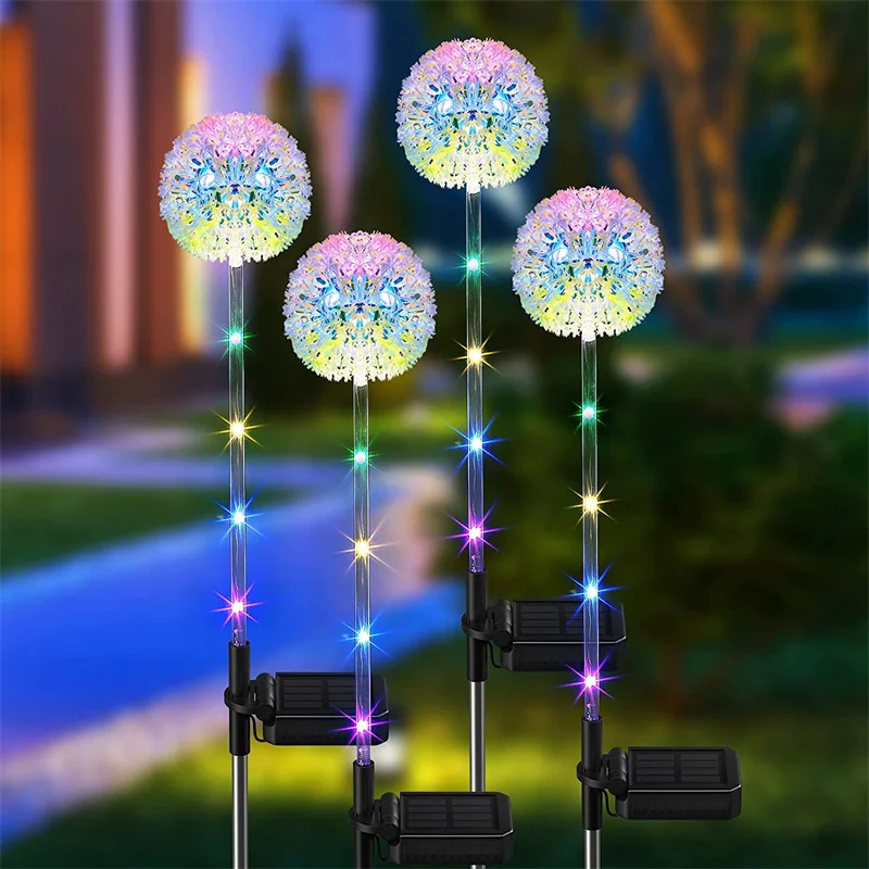 Solar Lawn Led Light Outdoor Fireworks Lamp Dandelion String Waterproof Garden Smart Photosensitive Landscape Decorative