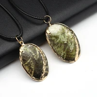 fashion natural green shell pendant necklace conch shape natural shell necklace charms for jewerly party gift 22x35 25x40mm