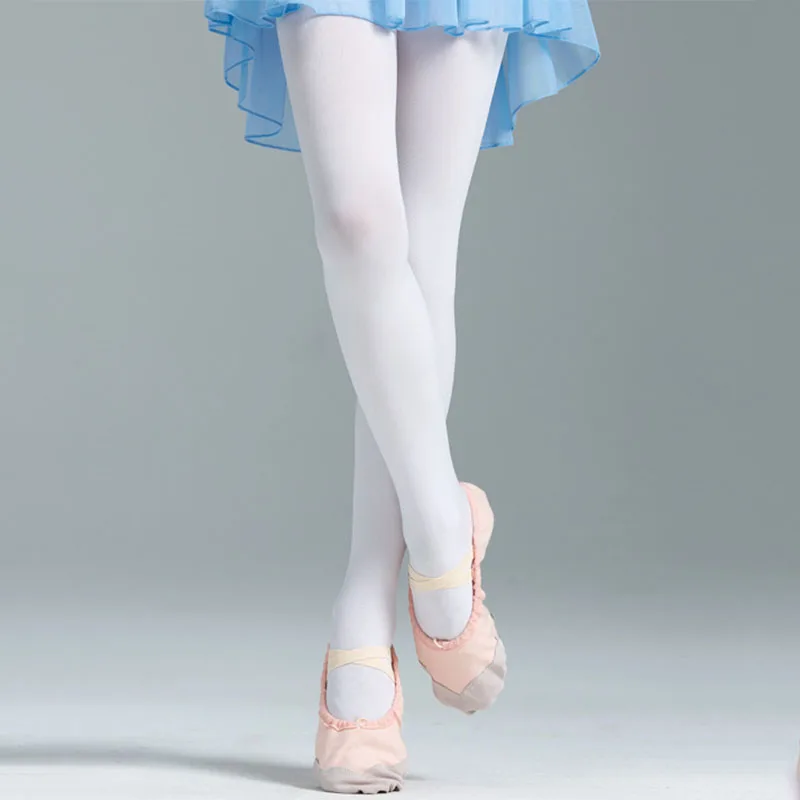 Детские колготки однотонные белые балетные танцевальные для детей бархатные