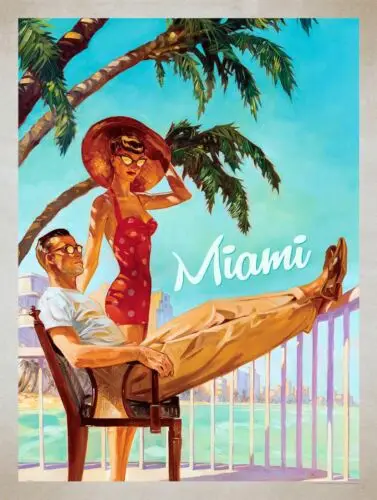 Майами Ретро винтажный стиль металлический знак мужская пещера навес для