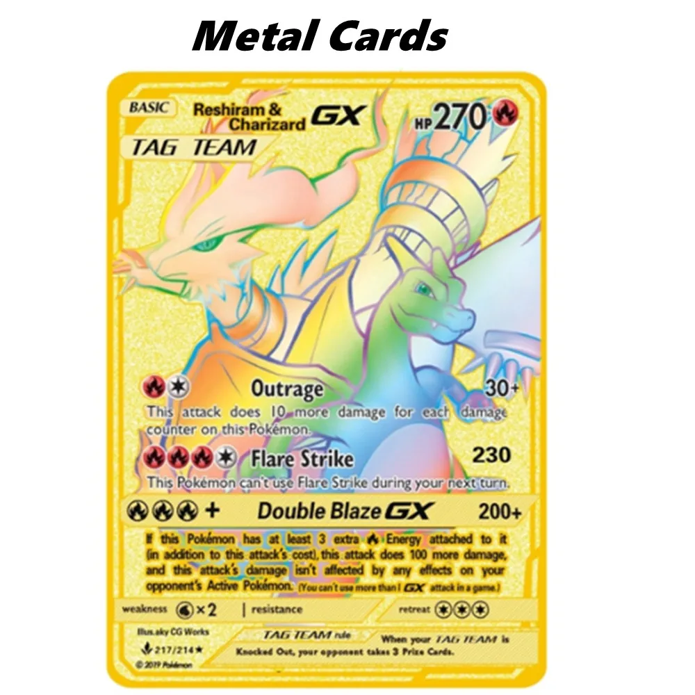 

Spanish Pokemon Metal Cards Mewtwo GX Pikachu Vmax Charizard Vmax Speelgoed Collection Children's Gifts Pokemoncards Toy