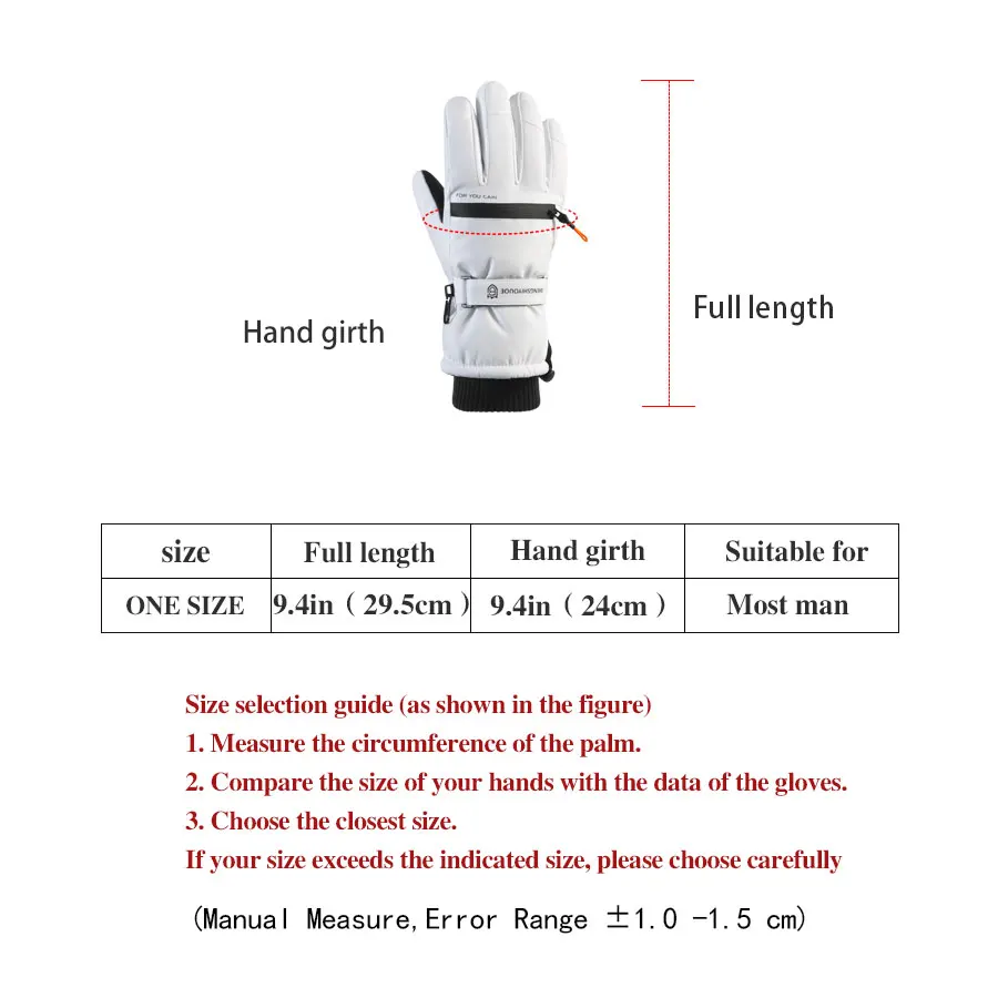Зимние Перчатки Унисекс Ветрозащитные Водонепроницаемые Теплые Толстые