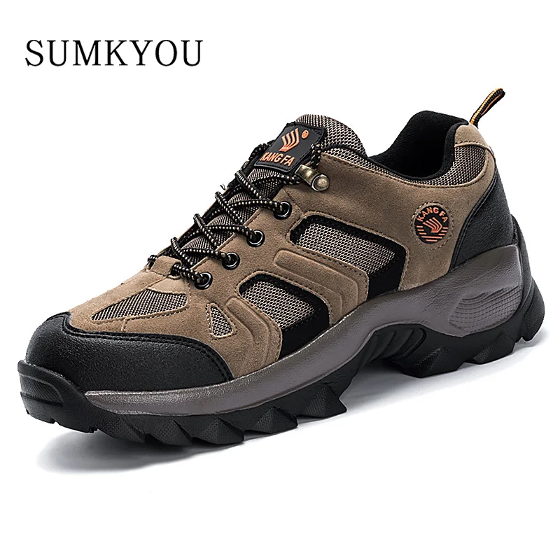 

New Men Hiking Shoes Suede Leather Sneakers Men Shoes Outdoor Wear-resistant Mountain Boots Man Climbing Shoes Zapatos De Hombre
