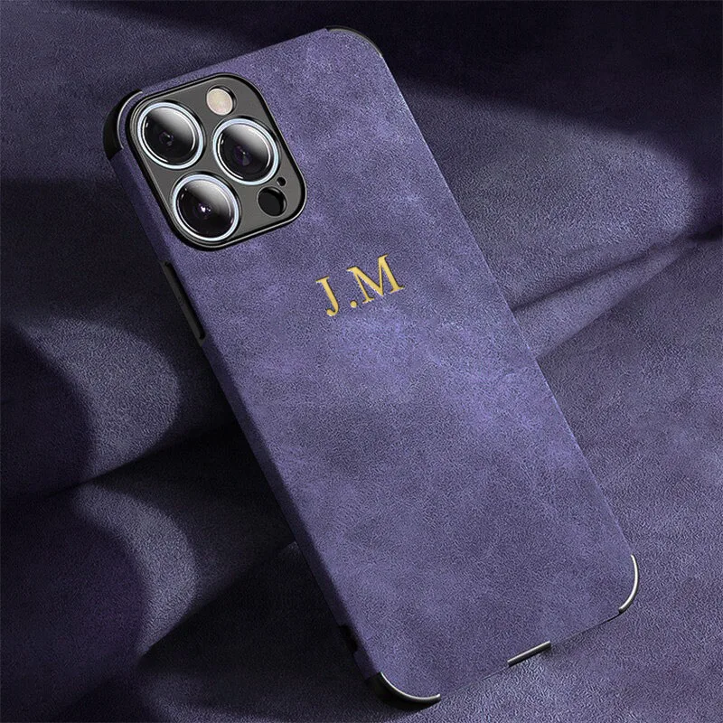

Lambskin Leather Soft Case For iPhone 14 13 12 11 Pro Max 14Plus Personalised Customized Name Initials Letters Cover 14 Pro Max