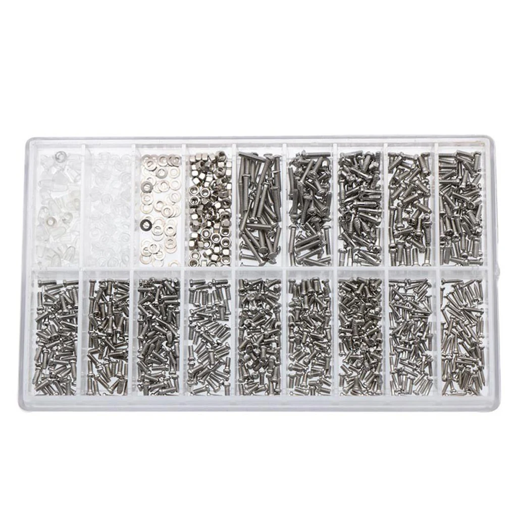 

1000pcs Eyeglass Sunglass Repair Screws Kit with Tweezers Screwdriver Tiny Micro Screws Nuts Assortment