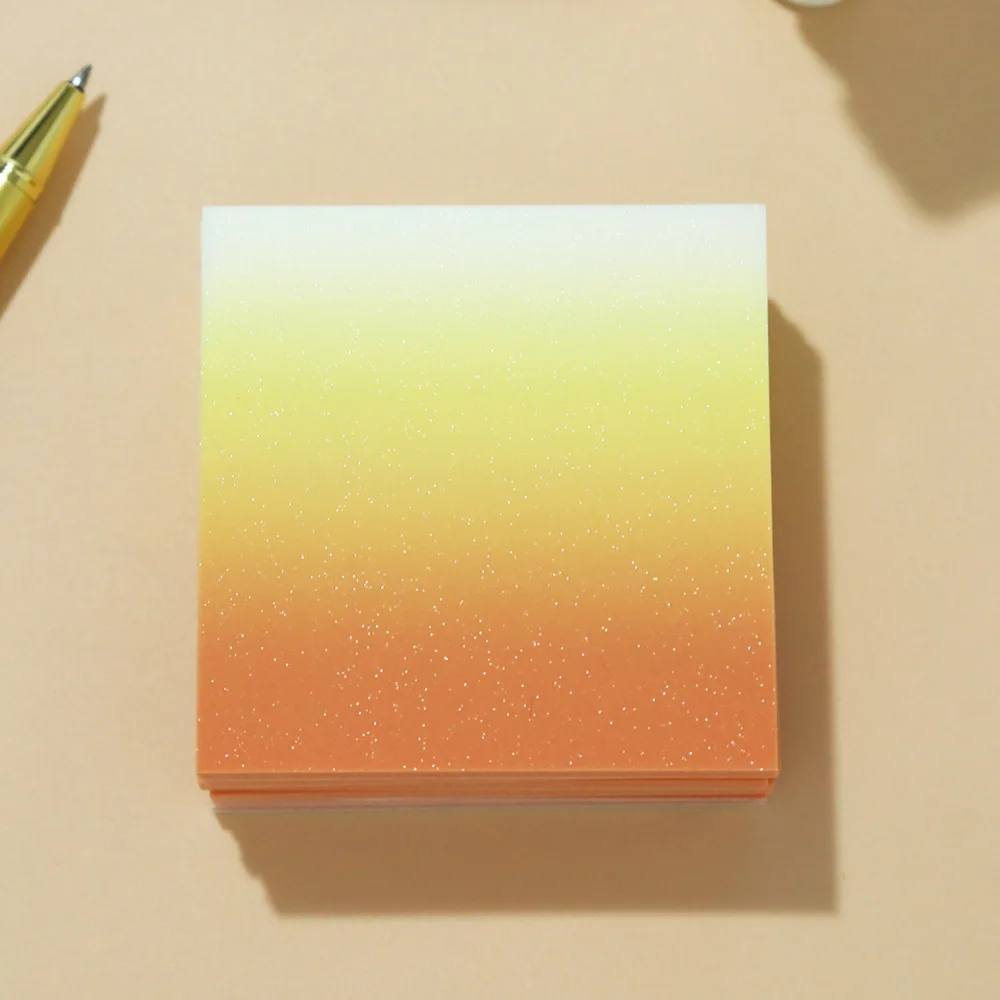 

50 листов градиентного цвета, блестящие липкие заметки, наклейка N раз, водонепроницаемый блокнот для домашних животных, школьные канцелярские принадлежности, офисные принадлежности