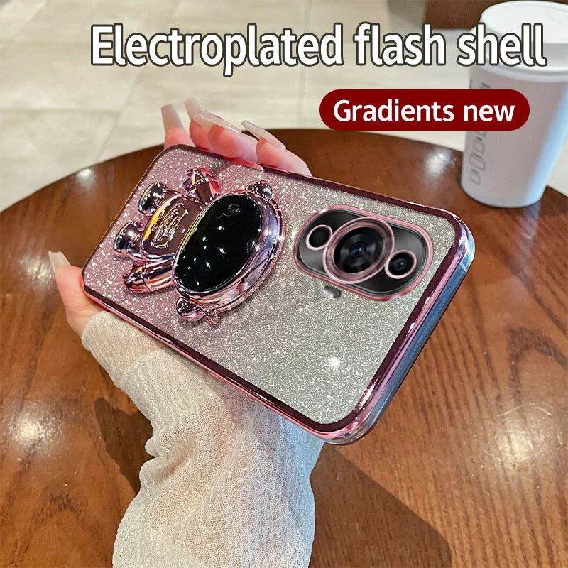 Чехол для Huawei Nova 11 мягкий силиконовый чехол из искусственной кожи с блестками