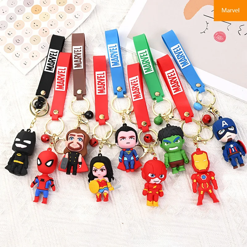 

Disney Marvel Spider-Man Iron Man Keychain Cartoon Comics Avengers Super Hero School Bag Small Pendant Accessories Kids Toys