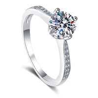 s925 sterling silver 3 carat moissanite diamond d color ring woman classic engagement wedding jewelry