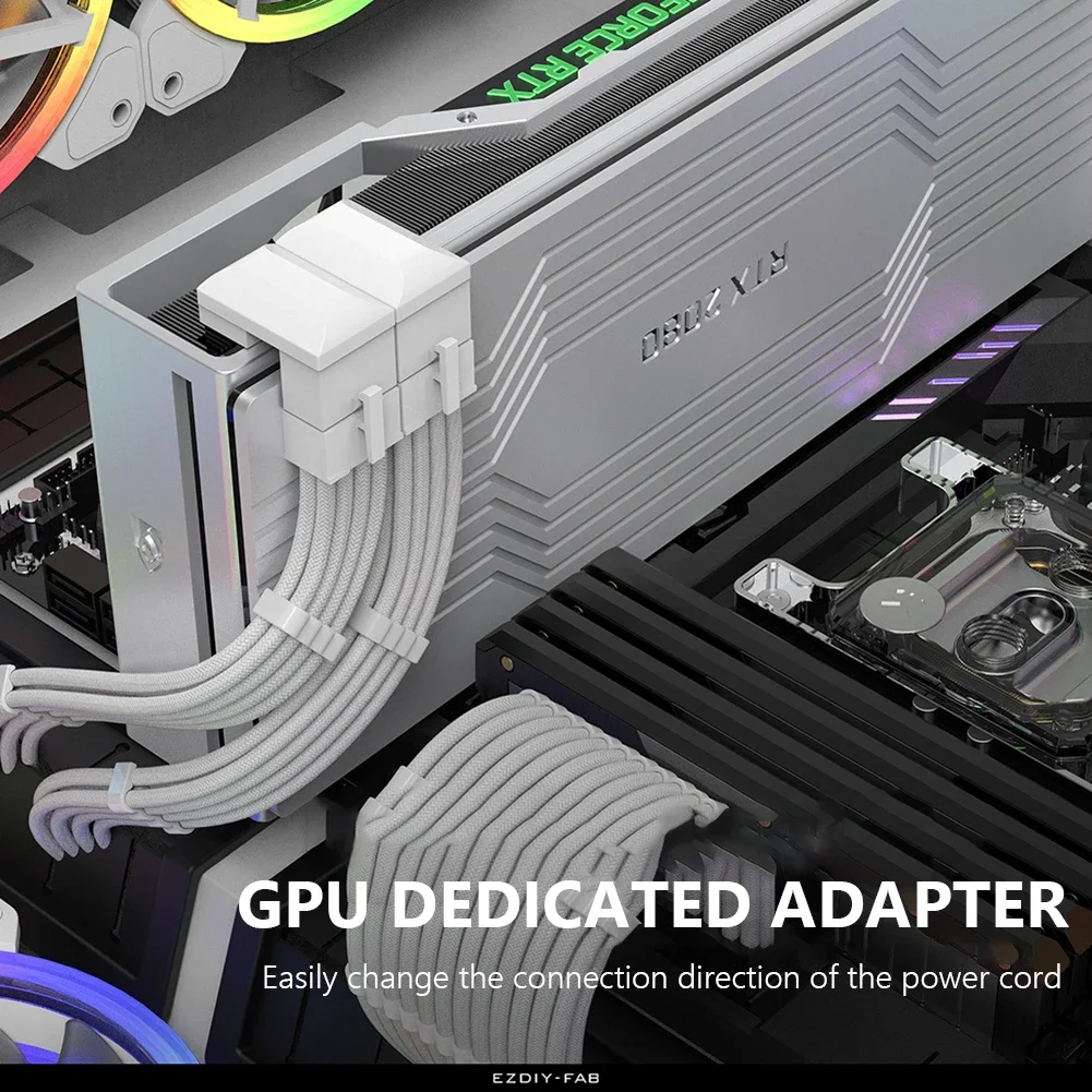 2 шт.ATX GPU VGA PCIe 8-контактный 6-контактный разъем U до 180 градусов угловой плата