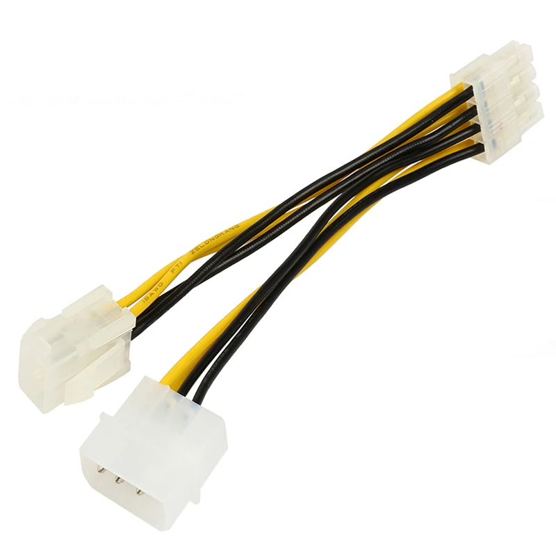 6inch ATX 12V P4 4-Pin with Molex LP4 to EPS 12V 8-Pin Motherboard /CPU Power Supply Adapter Converter Cable,ATX P4 to EPS 8pin