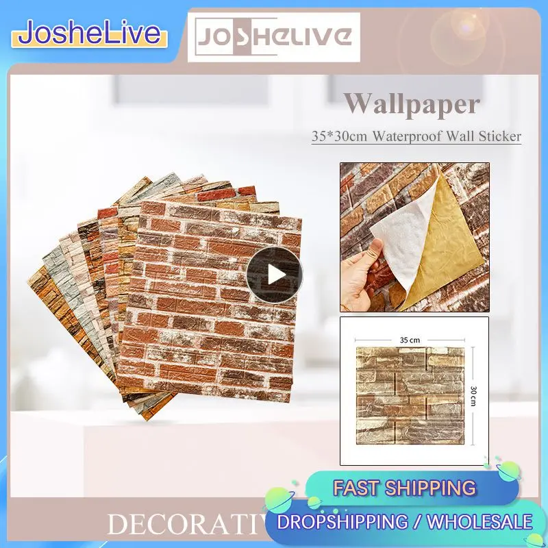 

1~40PCS Home Self Adhesive Wallpaper Waterproof 3D Brick Wall Panel Living Room Brick Stickers Bedroom Kid Brick Wall Papers