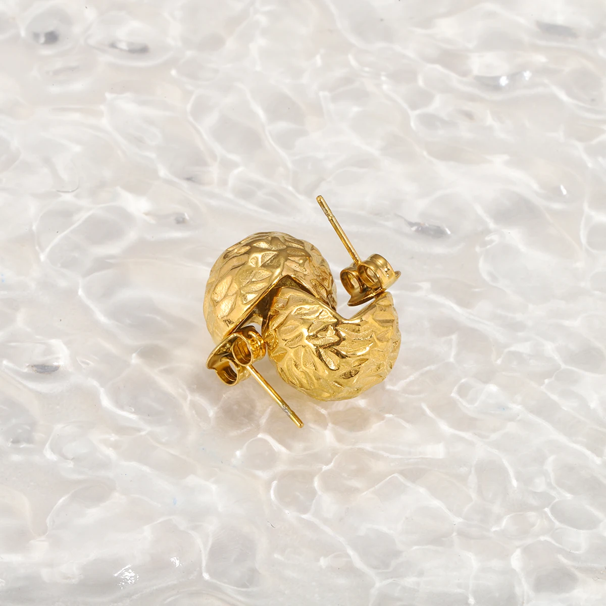 Гипоаллергенные позолоченные серьги из нержавеющей стали в стиле