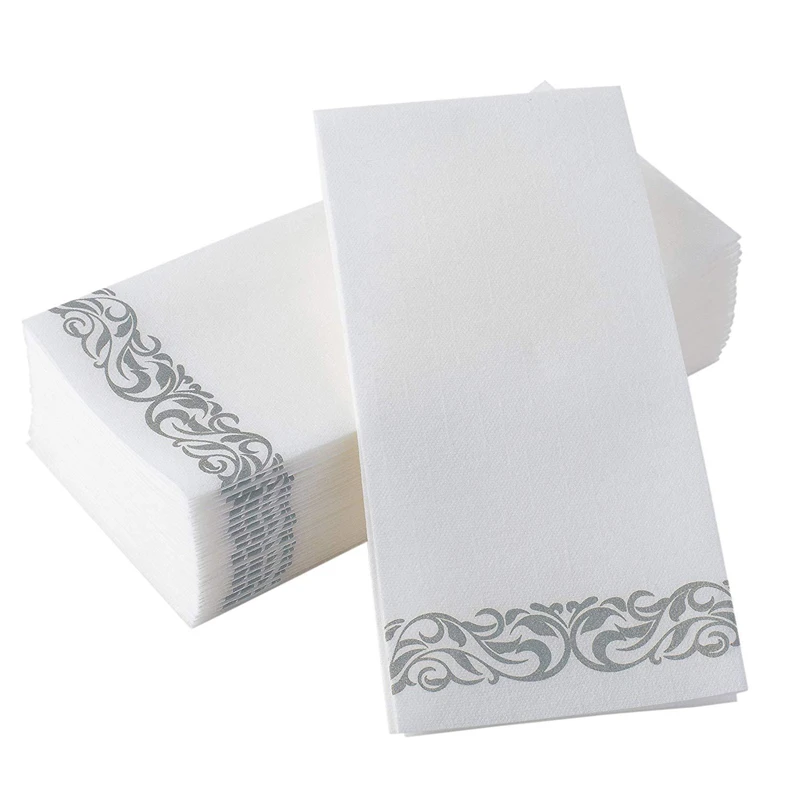 

25Pcs Disposable Hand Towels Table Paper Napkins Elegant Tissue White Foil Gold Birthday Party Decor Wedding Napkin Serviette