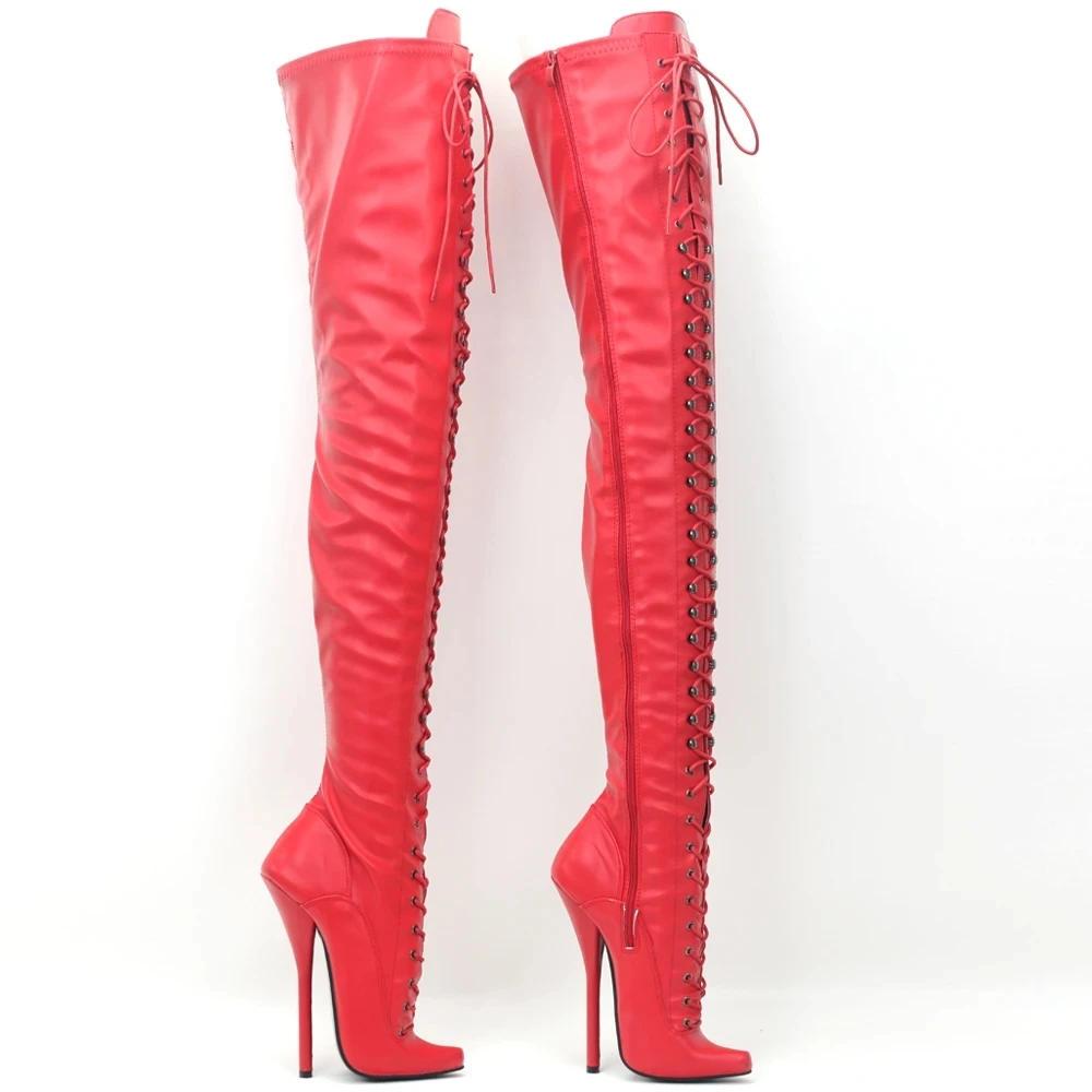 2023 NEW Women Over-the-Knee Boots 18CM Super High Heel Pointed Toe Side Zip Stiletto Sexy Fetish Nightclub Thigh Long Boots