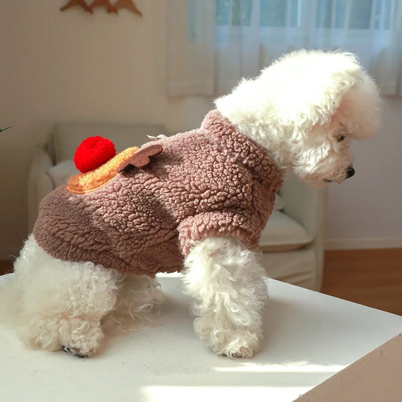 

Autumn Winter Warm Coat Christmas Elk Pattern Puppy Coat Small Dog Clothes Bulldog Pomeranian Chihuahua Yorks