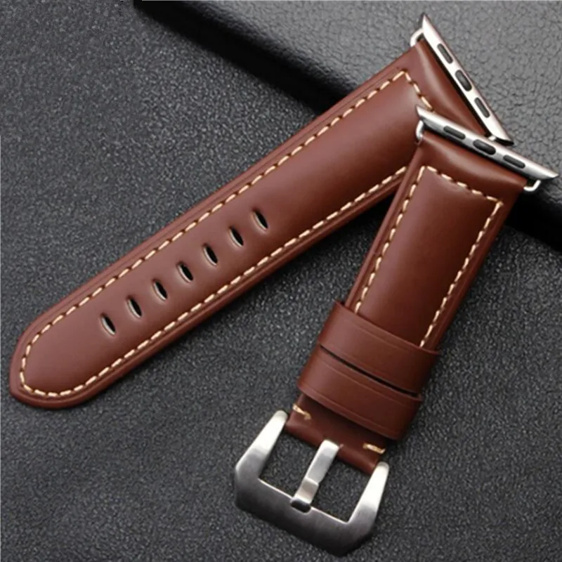 

Vintage Cow Leather Watch Band For Apple Watch 44mm 45 mm 40mm 41 42mm 38mm Series 7 6 5 4 3 iWatch Watchband Apple Watch Strap