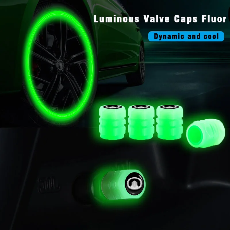 

4Pcs Car Tyre Fluorescent Valve Caps Luminous for Great Wall Poer M4 Voleex C30 Pao Wingle 5 Haval H2 H3 H4 H5 H6 F5 Accessories