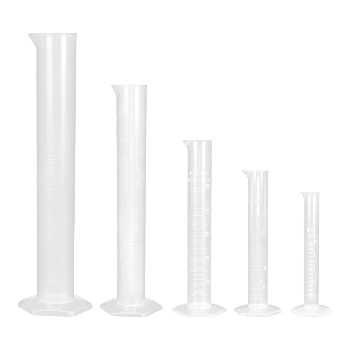

5 Measuring Cylinder Graduated Cylinder Test Tube Science Accessories 10ml/ 25ml/ 50ml/ 100ml/ 250ml